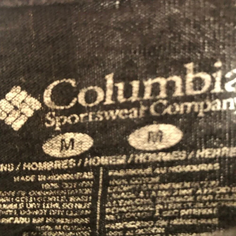 Columbia Black Cotton Long Sleeve Graphic T-Shirt Men's M - Picture 10 of 10